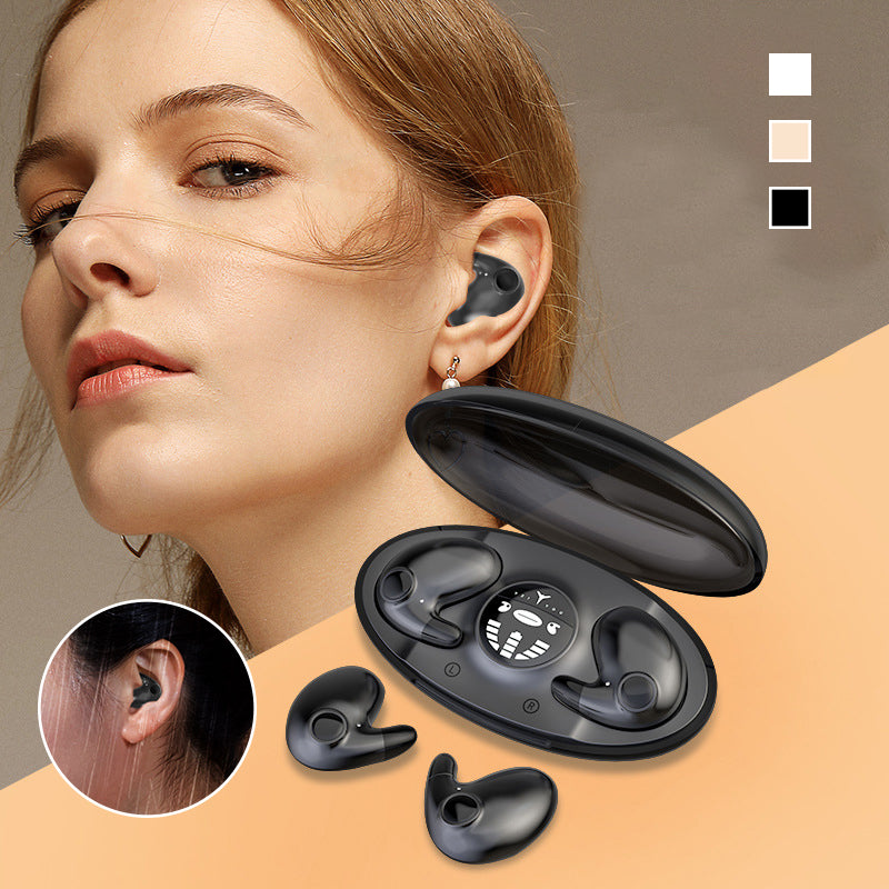 Trådløse vandtætte sove-høretelefoner med IPX5, elegant og tilpasningsdygtigt design, sorte.