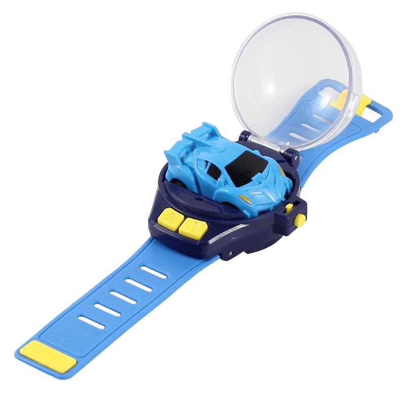 Lasten kauko-ohjattava rannekello autolelu, punainen mini-auto ranteessa, säädettävä hihna, turvallinen ABS-materiaali.