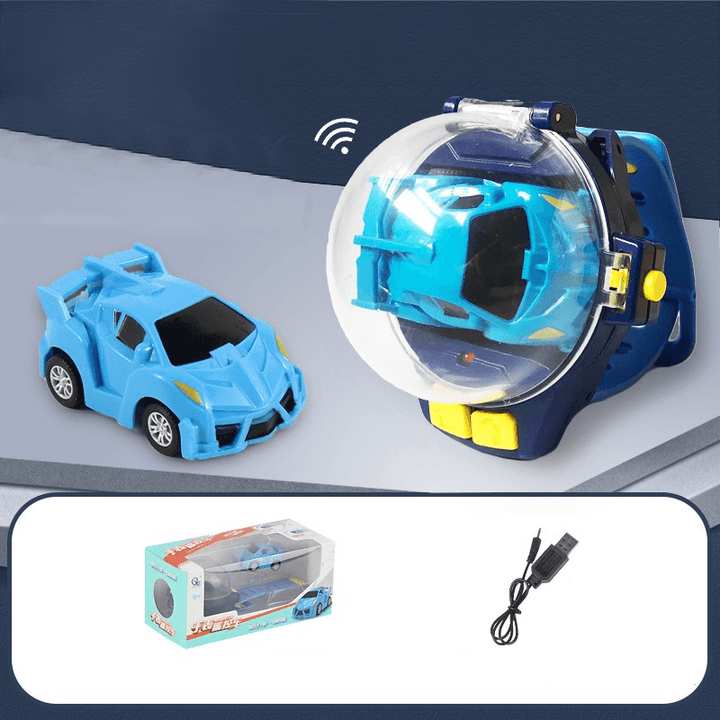 Lasten kauko-ohjattava rannekello autolelu, punainen mini-auto ranteessa, säädettävä hihna, turvallinen ABS-materiaali.