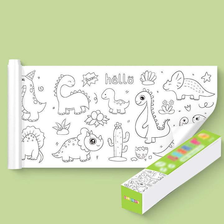 Børnenes vægklistermærke tegnepapirrulle fastgjort farverigt med ubegrænsede tegne muligheder for børn, størrelse 3m x 30cm.