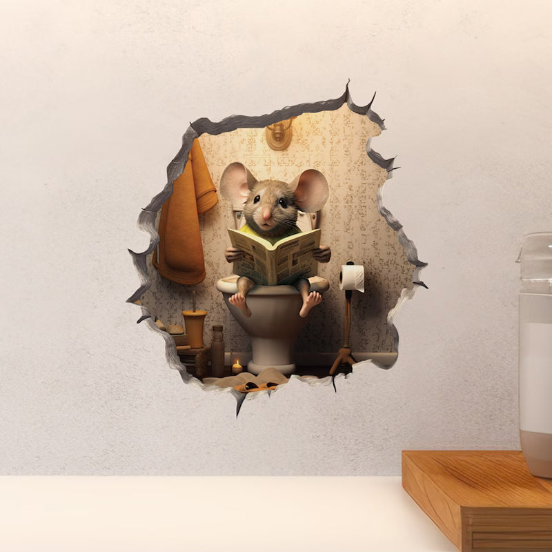 "Leikkisät hiiren reikä seinätarrat kodin seinällä, luovat realistisen illuusion hiirenkolosta, PVC-materiaalia."