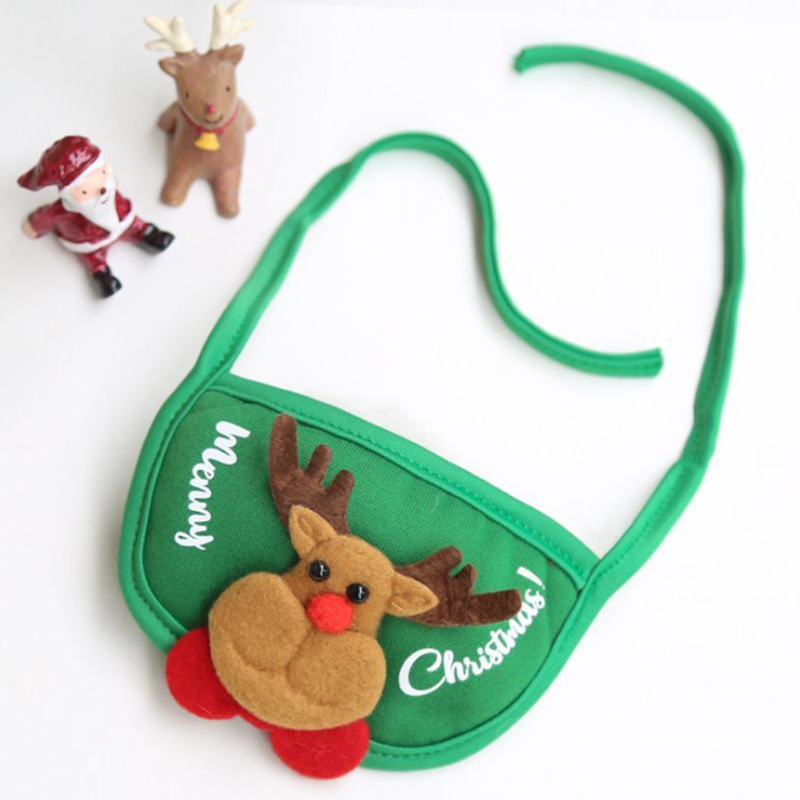 Kæledyrs jule-outfit, klassisk rød outfit, julehat og hagesmæk, blødt materiale, let og behageligt.