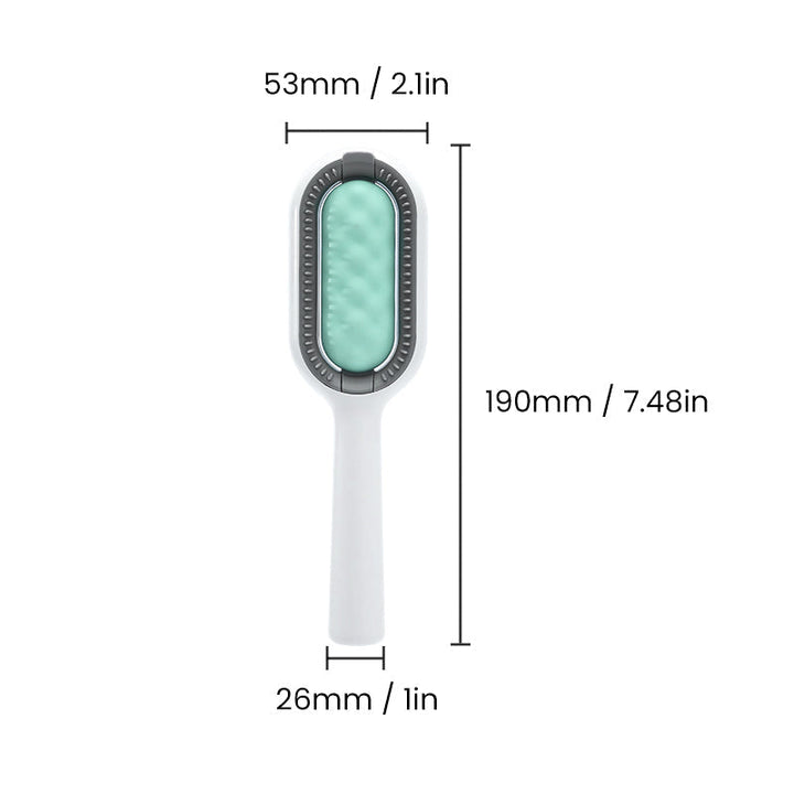 Kæledyr børste til filt i grøn, ergonomisk design, velegnet til hunde og katte, bløde pigge til sikker brug