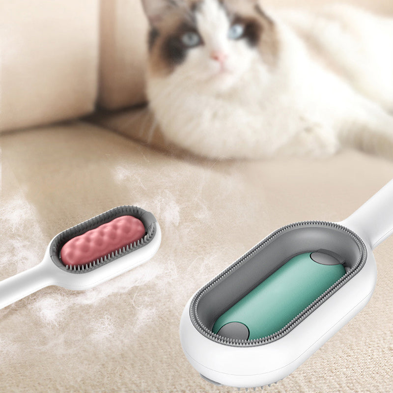 Kæledyr børste til filt i grøn, ergonomisk design, velegnet til hunde og katte, bløde pigge til sikker brug