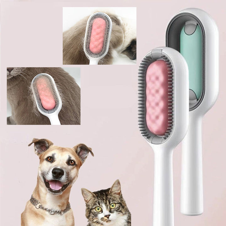Kæledyr børste til filt i grøn, ergonomisk design, velegnet til hunde og katte, bløde pigge til sikker brug