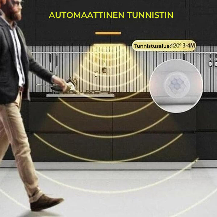 Bevægelsessensor LED-lampe med aluminiumskabinet, hvid eller varm hvid, velegnet til mørke rum i dit hjem.