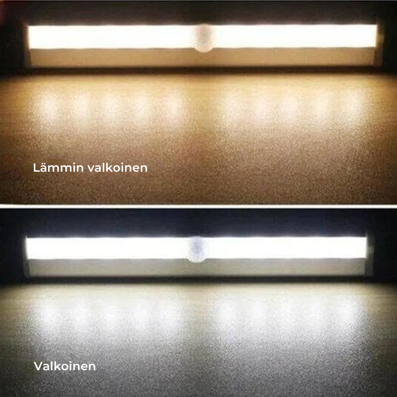 Bevægelsessensor LED-lampe med aluminiumskabinet, hvid eller varm hvid, velegnet til mørke rum i dit hjem.