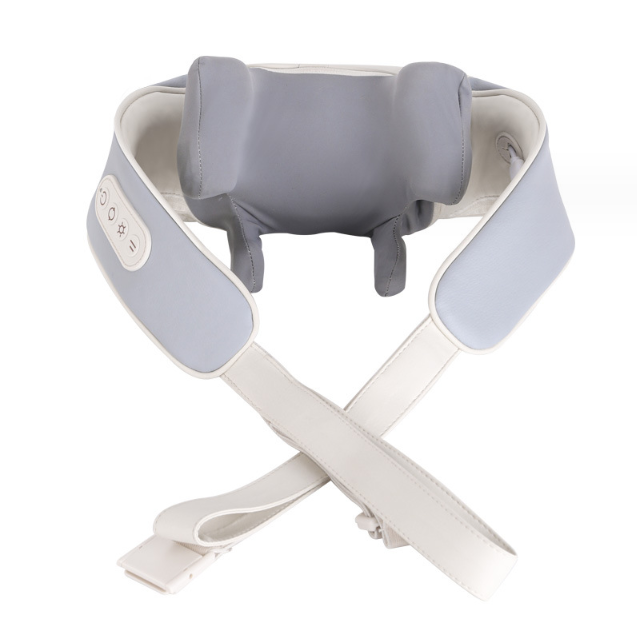 Lämmin ja ergonominen niska- ja hartiahierontalaite, joka jäljittelee käsihierontaa, langaton ja helppo käyttää.