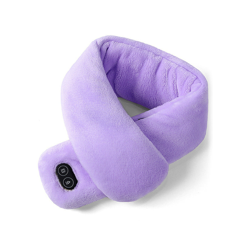 Opvarmende og masserende tørklæde til kvinder, tilgængelig i grå, rød og lilla, lavet af polyester, perfekt til vinterbrug for komfort og stil.