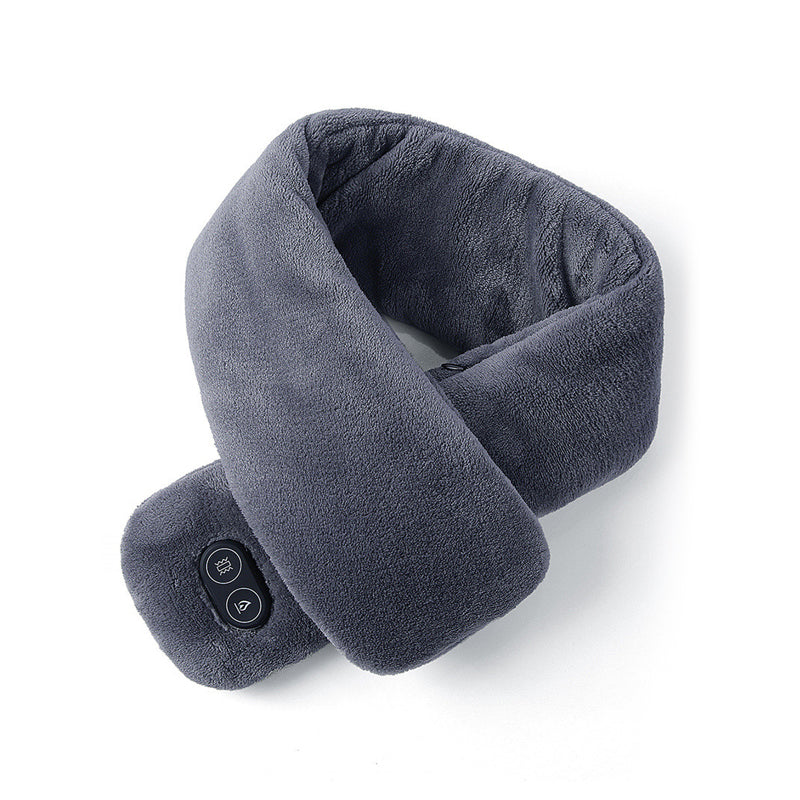 Opvarmende og masserende tørklæde til kvinder, tilgængelig i grå, rød og lilla, lavet af polyester, perfekt til vinterbrug for komfort og stil.