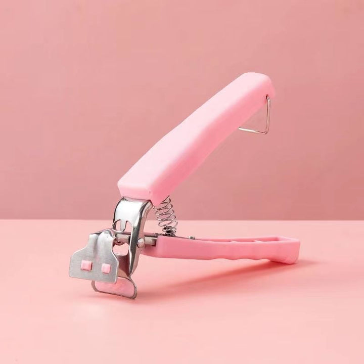 Varmefast, blå køkken silikoneholder, holdbart materiale, praktisk design, sikker håndtering.