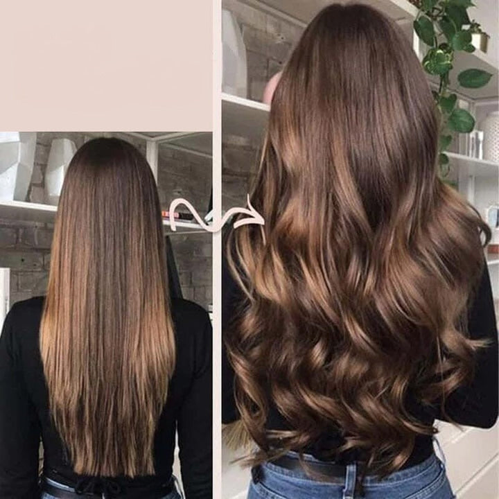 Dame Varmeløs Magic Curlers Styling Sæt, lyserød+orange, krøllesæt, 30 cm, skønhedsprodukt.