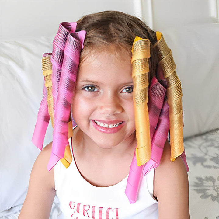 Dame Varmeløs Magic Curlers Styling Sæt, lyserød+orange, krøllesæt, 30 cm, skønhedsprodukt.