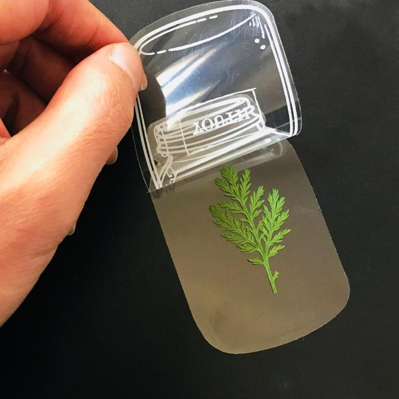 Gennemsigtig bogmærke med tørrede blomster, holdbart plastmateriale, elegant og naturligt udseende til bøger.