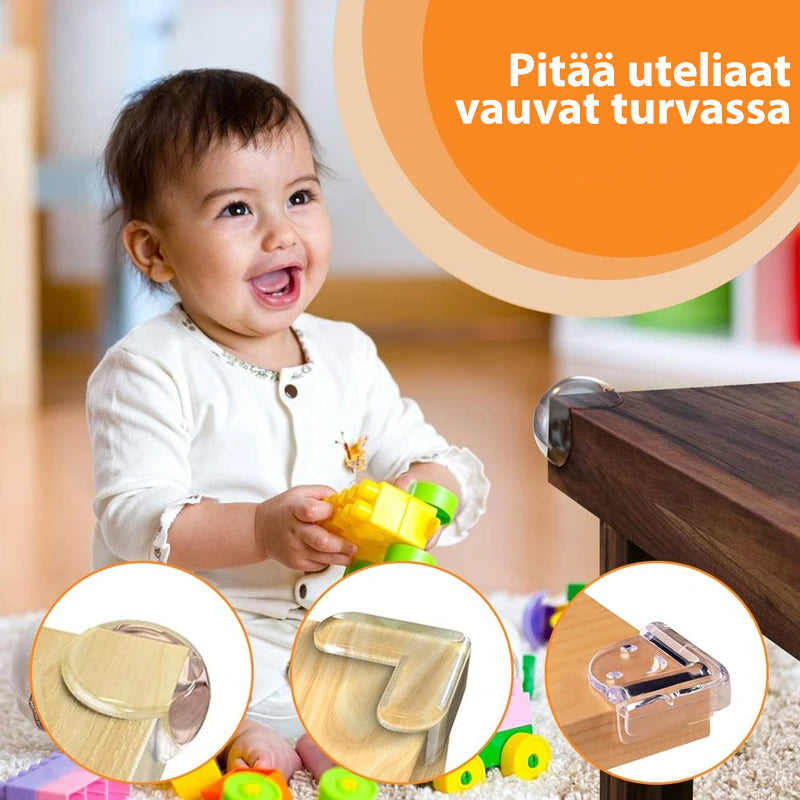 Gennemsigtige børnesikre hjørnebeskyttere, klart PVC, beskytter møbler og familie mod skarpe hjørner i hjemmet.