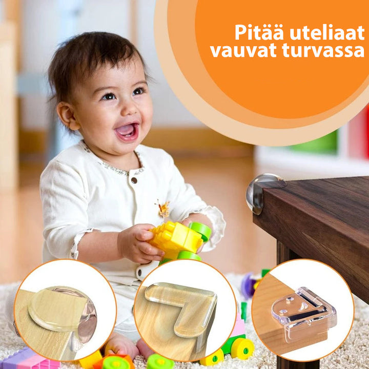 Gennemsigtige børnesikre hjørnebeskyttere, klart PVC, beskytter møbler og familie mod skarpe hjørner i hjemmet.