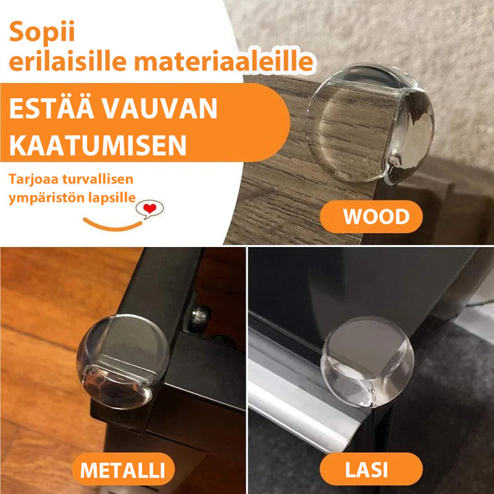 Gennemsigtige børnesikre hjørnebeskyttere, klart PVC, beskytter møbler og familie mod skarpe hjørner i hjemmet.