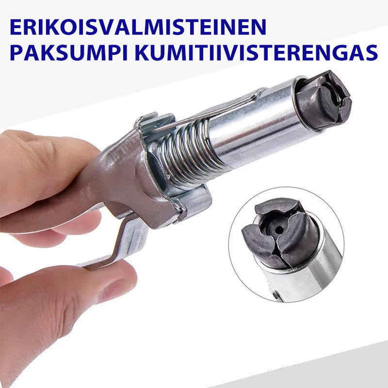 Låsbar fedtpistol kobling med højtrykskobling, grå ståloverflade, kompakt størrelse bilværktøj