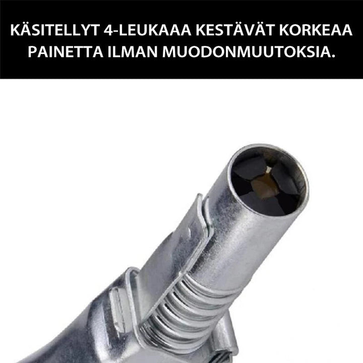 Låsbar fedtpistol kobling med højtrykskobling, grå ståloverflade, kompakt størrelse bilværktøj