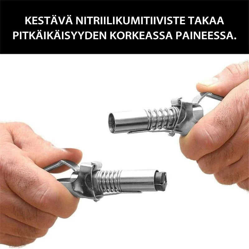 Låsbar fedtpistol kobling med højtrykskobling, grå ståloverflade, kompakt størrelse bilværktøj