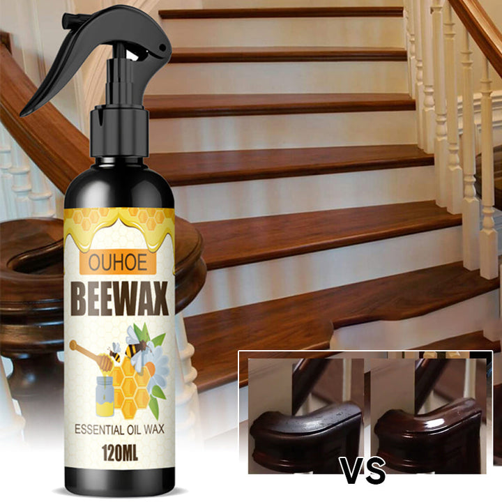 Naturlig bivoksspray til polering af træmøbler, ravfarvet dåse.