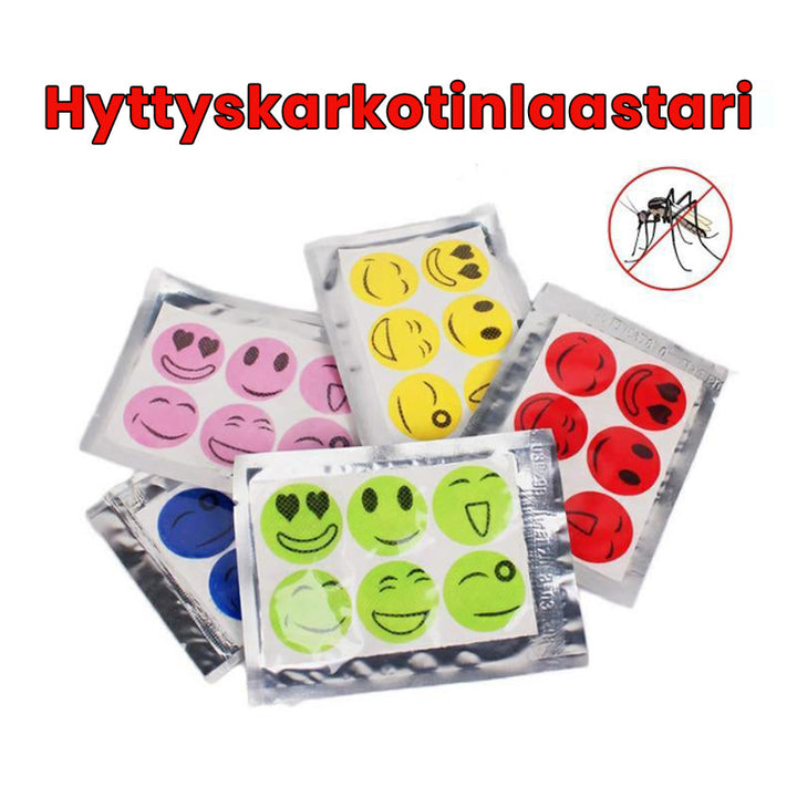 Naturlige myggemidler klistermærker til børn, sødt smilende design, egnet til tøj, 100% æteriske olier, giftfri.