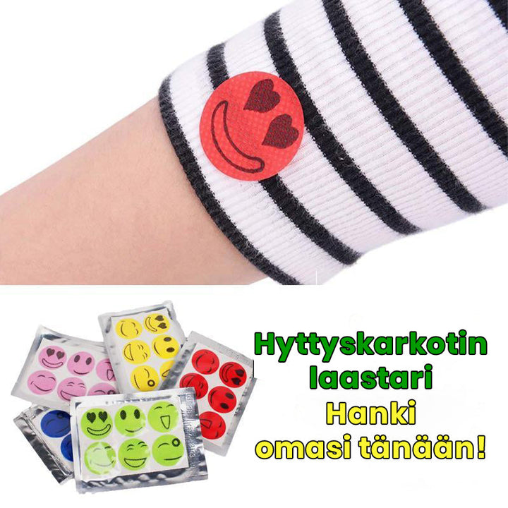 Naturlige myggemidler klistermærker til børn, sødt smilende design, egnet til tøj, 100% æteriske olier, giftfri.