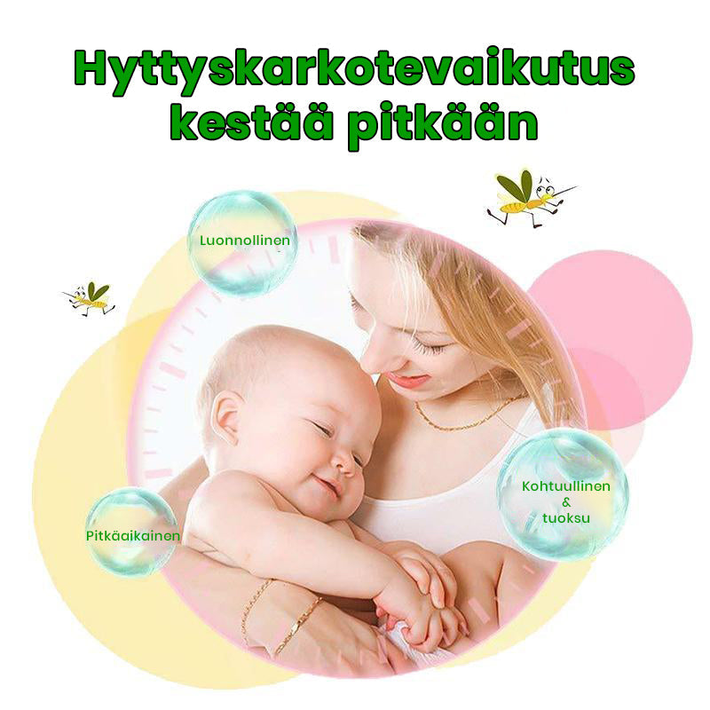 Naturlige myggemidler klistermærker til børn, sødt smilende design, egnet til tøj, 100% æteriske olier, giftfri.