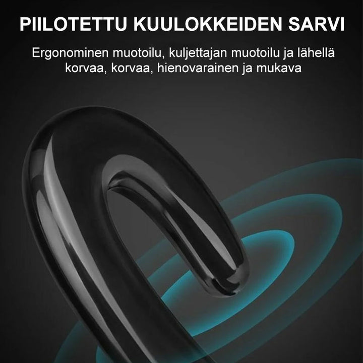 Luujohtoiset langattomat Bluetooth-kuulokkeet, eri värejä, ergonominen muotoilu, mukava istuvuus, ilman korvatulppia.