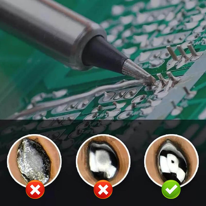 Blyfri loddetråd til mikrochips, 0,8 mm diameter, klar metal, velegnet til elektronikreparation og ledningsarbejde.