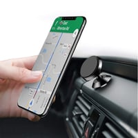 Magnetisk 360° rund telefonholder til bil, sølv, aluminiumslegering, stilfuldt og holdbart tilbehør.