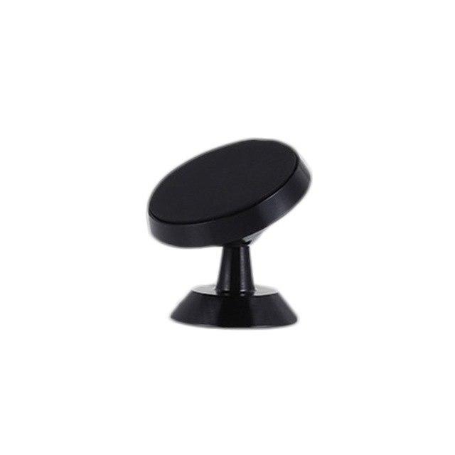 Magnetisk 360° rund telefonholder til bil, sølv, aluminiumslegering, stilfuldt og holdbart tilbehør.