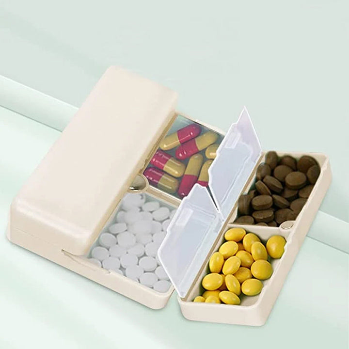Magnetisk 7-rums pilledåse i forskellige farver, magnetisk låg, BPA-fri plast, alsidig medicindispenser