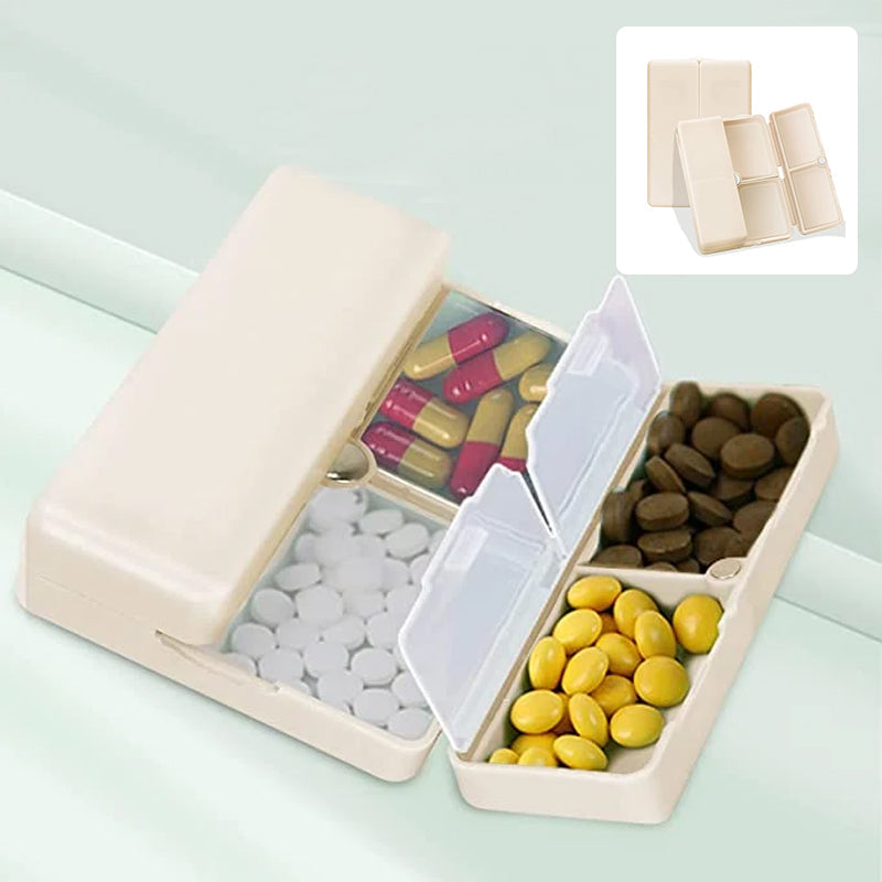 Magnetisk 7-rums pilledåse i forskellige farver, magnetisk låg, BPA-fri plast, alsidig medicindispenser