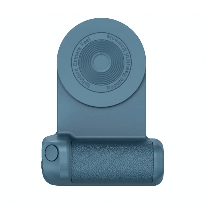 Magneettinen Bluetooth-kamerakahva puhelimille, ergonominen muotoilu, liukumaton pinta, musta väri, innovatiivinen kiinnitys.