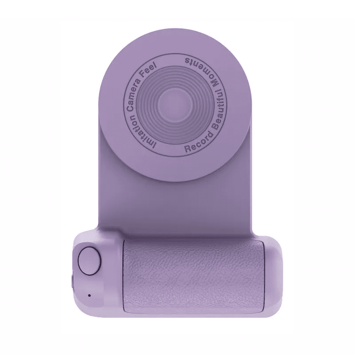 Magneettinen Bluetooth-kamerakahva puhelimille, ergonominen muotoilu, liukumaton pinta, musta väri, innovatiivinen kiinnitys.