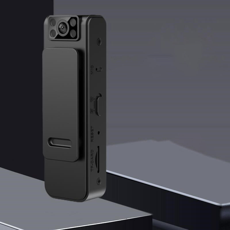 Magnetisk HD-kamera med clip, sort, vidvinkel, kompakt, nem at bruge, 100-graders objektiv, fastgørelse.