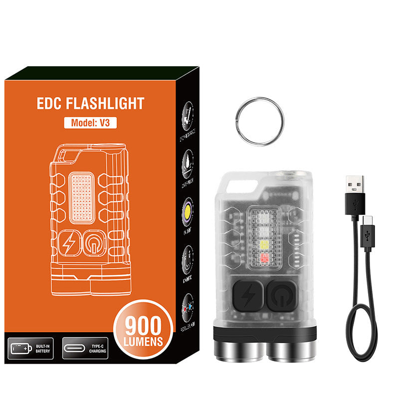 Magnetisk mini LED lommelygte nøglering, vandtæt, kompakt enhed med kraftig lysstyrke og flere lysindstillinger.