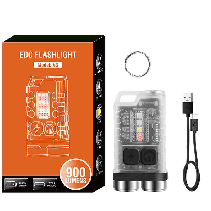 Magnetisk mini LED lommelygte nøglering, vandtæt, kompakt enhed med kraftig lysstyrke og flere lysindstillinger.