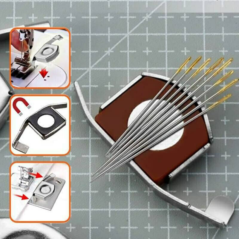 Magnetisk syvejledning til symaskiner, holdbar metalstruktur, robust design, til hjemmesyning og beklædningsindustrien.