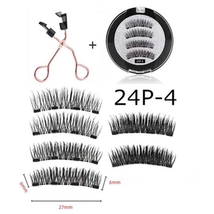 Dame magnetiske falske øjenvipper sæt, nemt at sætte på og lette øjenvippebånd, sparer tid på makeup.