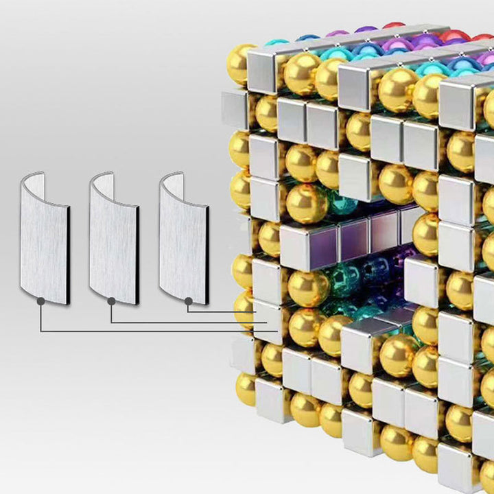 Magnetiske byggekugler legetøj, 216 klare neodym-perler i forskellige farver, muliggør kreative geometriske former.