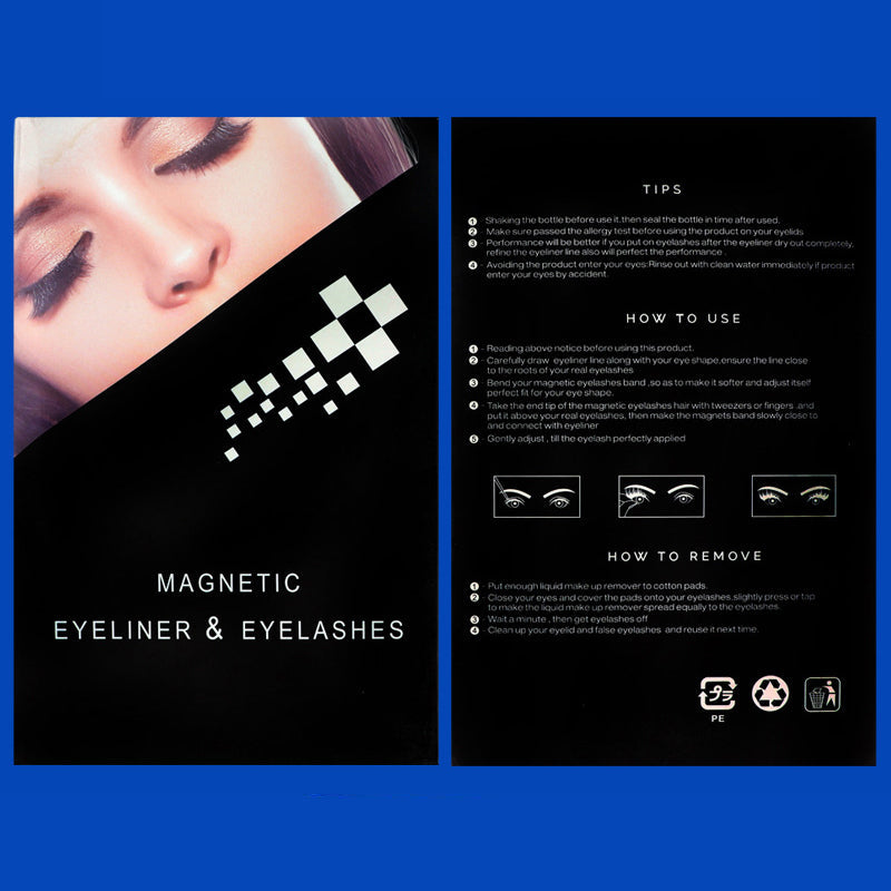 Magnetiske kunstige øjenvipper i sølv etui, naturlige fibre, ingen lim, hurtig påføring, iøjnefaldende og sikker øjenmakeup.
