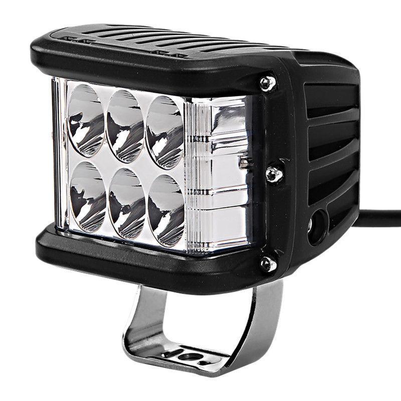 Ravnefarvet off-road LED ekstralys, aluminiumshus, effektiv køling, 9,5x14,5x8cm, 4200 LM, energieffektiv.
