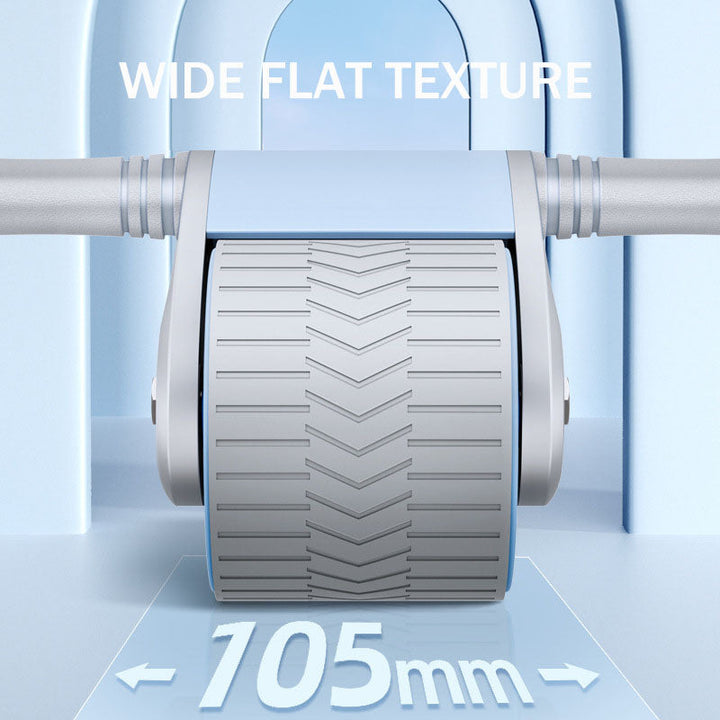 Mænds ab wheel med automatisk tilbageføring til fitness, dobbelt hjul design, ergonomisk svampehåndtag, stilfuldt sort-blåt design