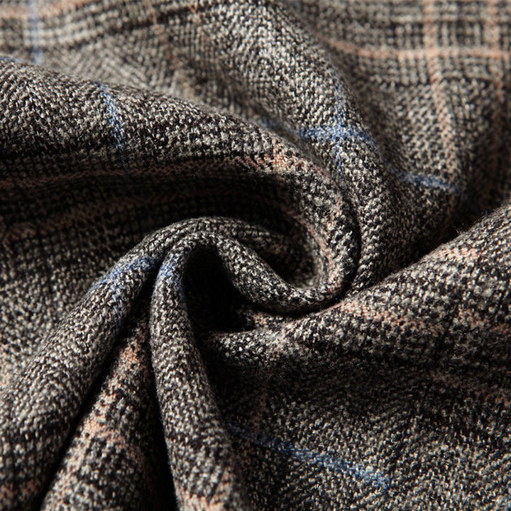 Herre casual blazer med stilfulde revers og knaplukning, broderet mønster med guldtråd, moderne og stilfuldt design.