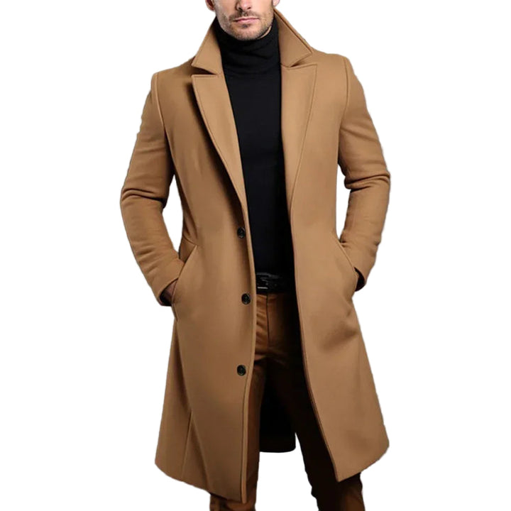 Herre Classic Overcoat med stilfuldt design, alsidige farver, sort eller mørkeblå, elegant look