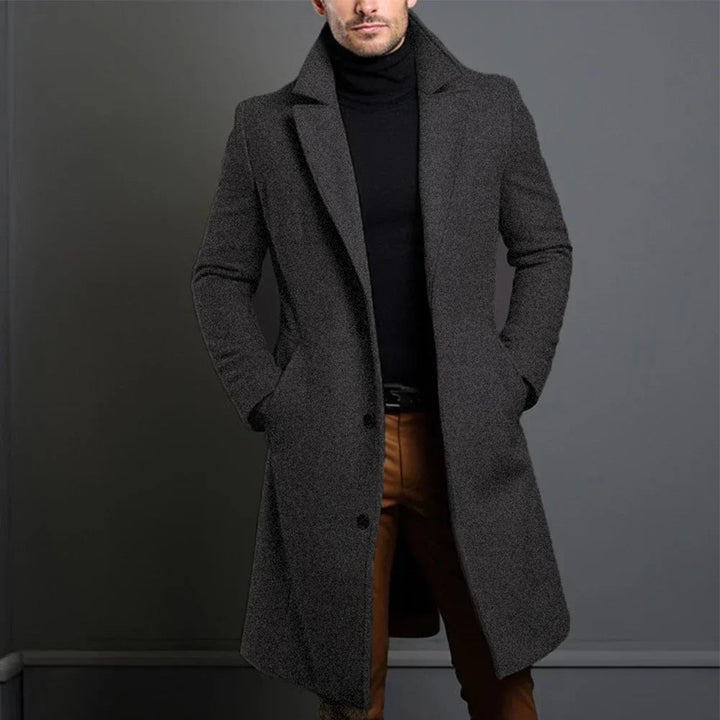 Herre Classic Overcoat med stilfuldt design, alsidige farver, sort eller mørkeblå, elegant look