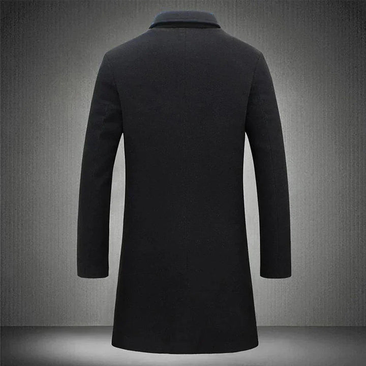 Herre Classic Overcoat med stilfuldt design, alsidige farver, sort eller mørkeblå, elegant look