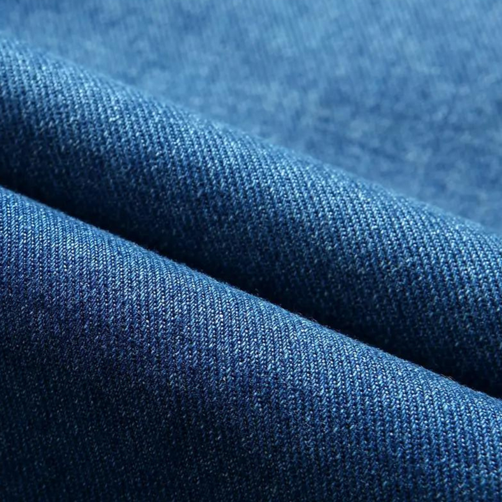 Herre denim blazer, afslappet stil, behagelig pasform, stof af høj kvalitet og praktiske lommer, mørkeblå.